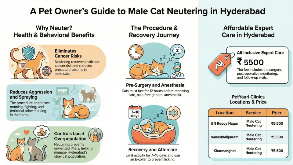 Cat Neutering and Spaying Surgery near L B Nagar, Hyderabad surgery guidance from PetYaari Hyderabad