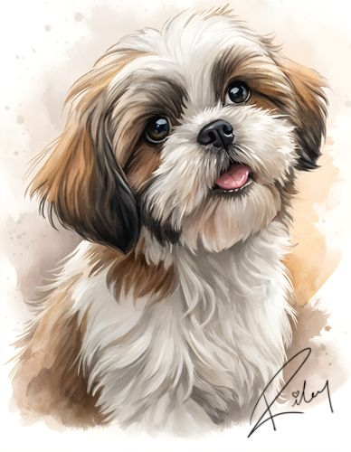 Shih Tzu Beautiful Painting