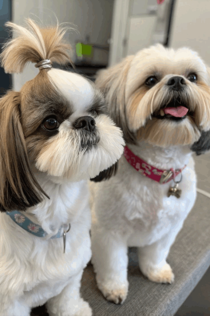 Two Beautiful Shih Tzus after hair cut