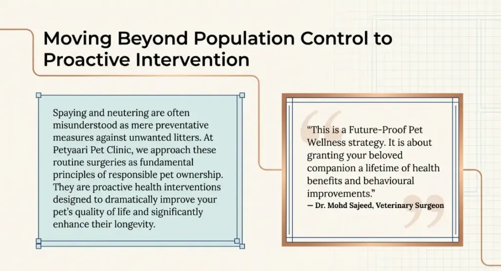 Dr Mohd Sajeed, Veterinary Surgeon at PetYaari, Hyderabad, discusses spay-neuter as a proactive health intervention in a presentation titled Moving Beyond Population Control to Proactive Intervention
